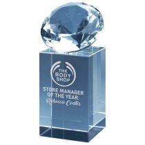 Diamond Tower Engraved Glass Trophy | 100mm | G5