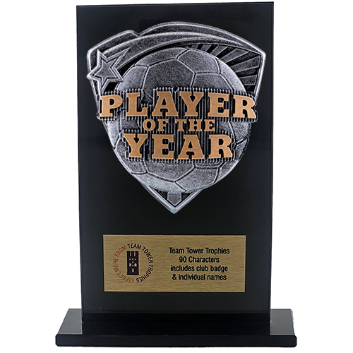 Jet Glass Shield Football Trophy Jet Glass Shield Football Trophy