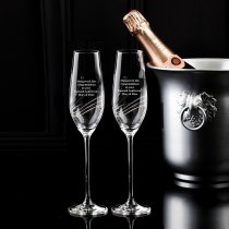 Diamante Flutes with Swarovski Crystal | Royal Scot Crystal | Boxed Pair |