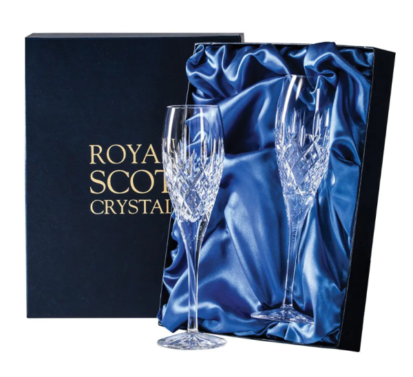 Royal Scot Crystal London Flute | Boxed Pair | Personalised Box