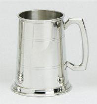 Tankard | 1 Pint | Two line design | Pewter