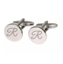 Cufflinks | Plain Round | Rhodium plate