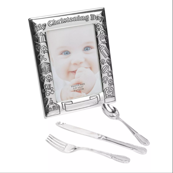 My Christening Day Frame with Knife Fork Spoon