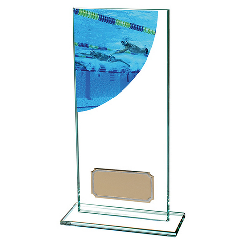 Colour Curve Swimming Jade Glass Trophy | 180mm |