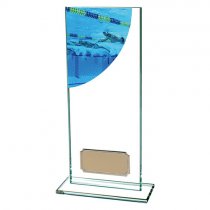 Colour Curve Swimming Jade Glass Trophy | 200mm |