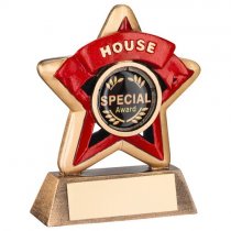 School Mini Star House Colours Trophy | Red | 95mm |