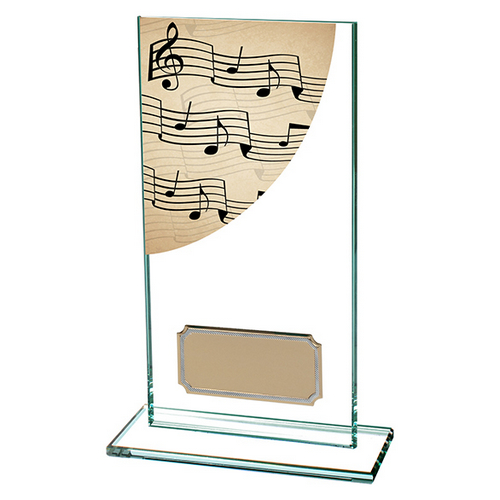 Colour Curve Music Jade Glass Trophy | 160mm |