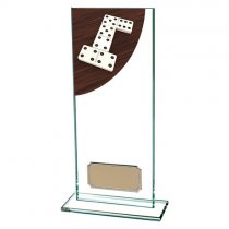 Colour Curve Dominoes Jade Glass Trophy | 200mm |