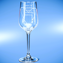 Diamante Wine Glass with Swarovski Crystals | Hand Cut with Heart Shape