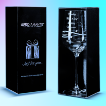 Spiral Design Wine Glass | Swarovski Crystals | Single
