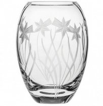 Royal Scot Barrel Vase | British Hand Cut | Medium Daffodil Design | 180mm | GE