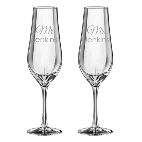 Royal Scot Crystal Classic Champagne Flutes | Pair | Gift Box