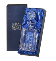 Royal Scot Crystal Highland Decanter |Engraved Panel | 75cl | Cased | Personalised Box | G18