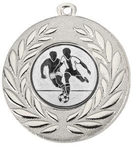 Medal | Silver | Embossed Football | Supplied Unengraved