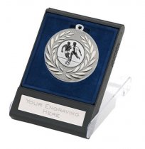 Football Medal | Silver | Football Player | Display Box | S9