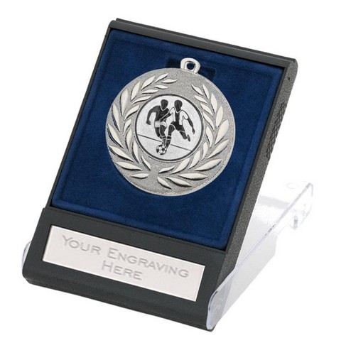 Football Medal | Silver | Football Player | Display Box | S9
