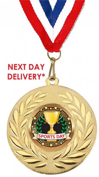 Sports Day Medal - Includes Ribbon - Printed Back