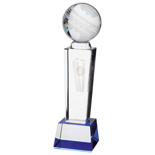 Tribute Cricket Crystal Trophy | 220mm | G5