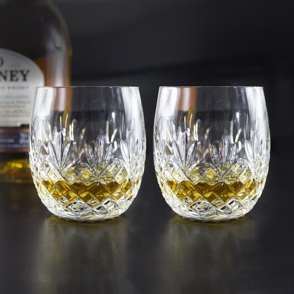 Royal Scot Edinburgh Crystal | Barrel Tumbler | Boxed Pair | Personalised Box