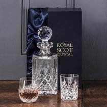 Royal Scot Edinburgh Crystal | Barrel Tumbler | Boxed Pair | Personalised Box