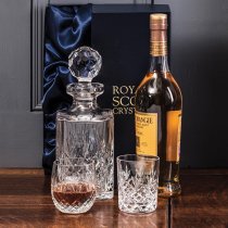 Royal Scot Edinburgh Crystal | Barrel Tumbler | Boxed Pair | Personalised Box