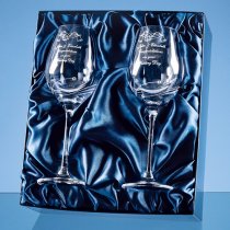 Diamante Spiral Wine Glasses | Silklined Box of 2
