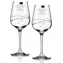 Diamante Spiral Wine Glasses | Silklined Box of 2