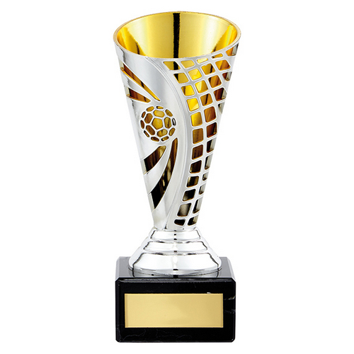 Defender Football Trophy Cup | Silver & Gold | 150mm | G7