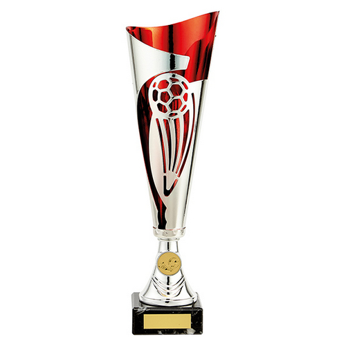 Champions Football Cup | Silver & Red | 340mm | S25