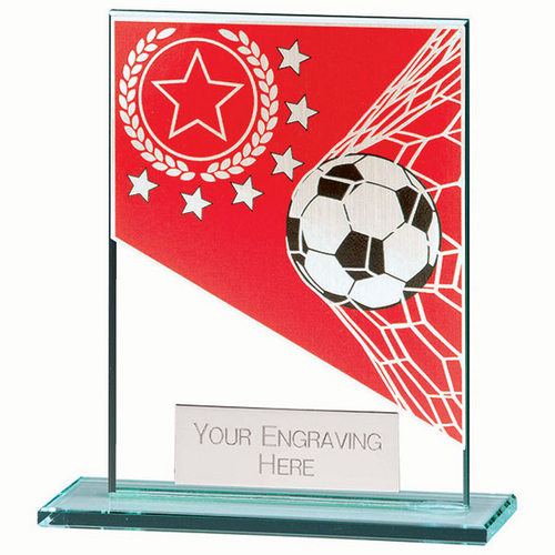 Mustang Football Red Jade Glass Trophy | 110mm |