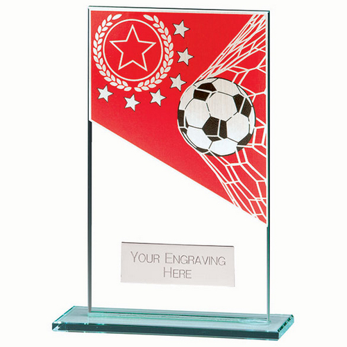 Mustang Football Red Jade Glass Trophy | 140mm |
