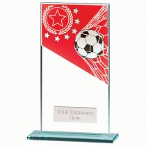 Mustang Football Red Jade Glass Trophy | 160mm |