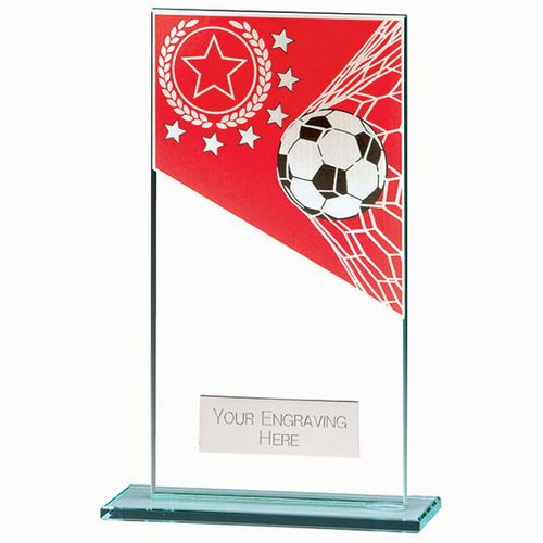 Mustang Football Red Jade Glass Trophy | 160mm |