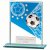 Mustang Football Blue Jade Glass Trophy | 110mm |  - CR22289B