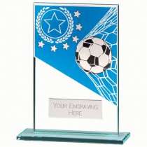 Mustang Football Blue Jade Glass Trophy | 125mm |