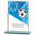 Mustang Football Blue Jade Glass Trophy | 125mm |  - CR22289C