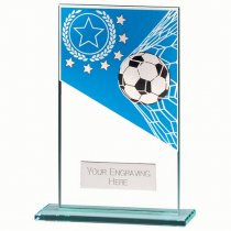 Mustang Football Blue Jade Glass Trophy | 140mm |