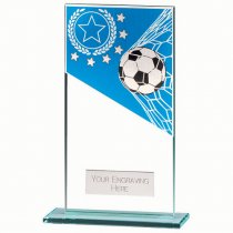 Mustang Football Blue Jade Glass Trophy | 160mm |