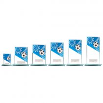 Mustang Football Blue Jade Glass Trophy | 180mm |