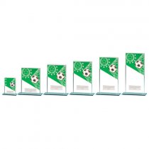 Mustang Football Green Jade Glass Trophy | 110mm |