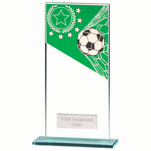 Mustang Football Green Jade Glass Trophy | 180mm |