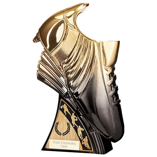 Power Boot Heavyweight Rugby Trophy | Gold to Black | 200mm | G6