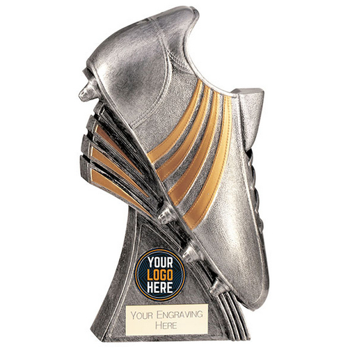 Power Boot Heavyweight Rugby Trophy | Antique Silver | 160mm | G5