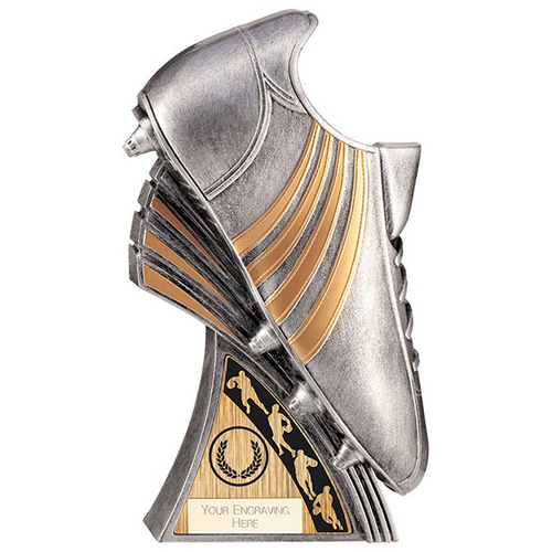 Power Boot Heavyweight Rugby Trophy | Antique Silver | 250mm | G25