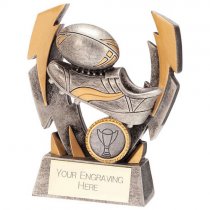 Flashbolt Rugby Resin Trophy Silver | 140mm | G25