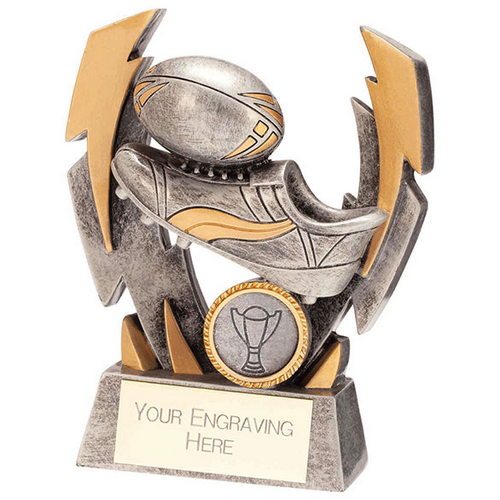Flashbolt Rugby Resin Trophy Silver | 140mm | G25