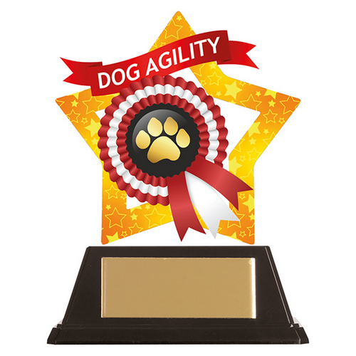 Mini-Star Dog Paw Acrylic Trophy Plaque | 100mm | G6