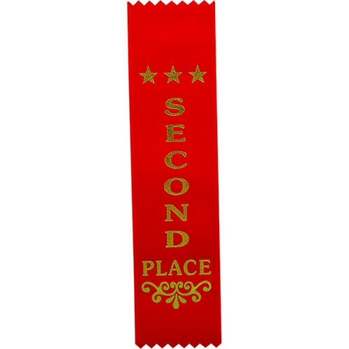 Recognition 2nd Place Ribbon | Red | 200x50mm