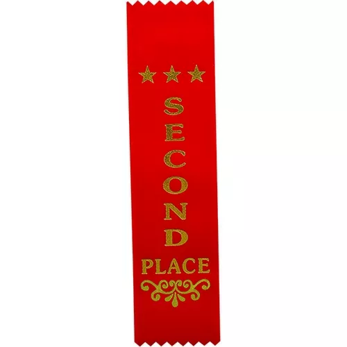 Recognition 2nd Place Ribbon | Red | 200x50mm, Buy Online in UK