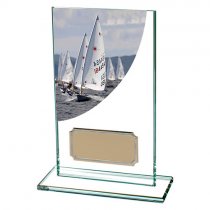 Colour Curve Sailing Jade Glass Trophy | 140mm |